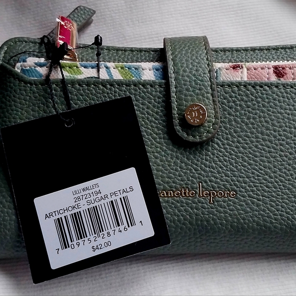 Nanette Lepore - Sage Green Wallet w/Floral Card Holder - Picture 5 of 7
